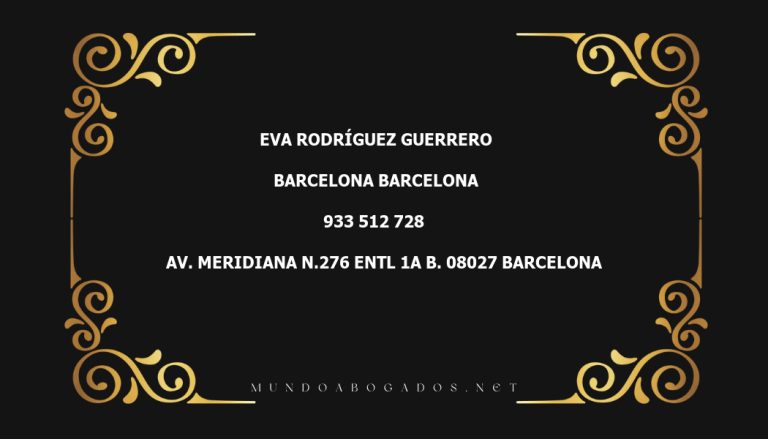 abogado Eva Rodríguez Guerrero en la localidad de Barcelona