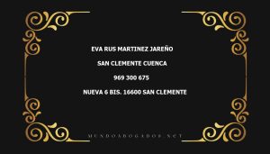 abogado Eva Rus Martinez Jareño en la localidad de San Clemente