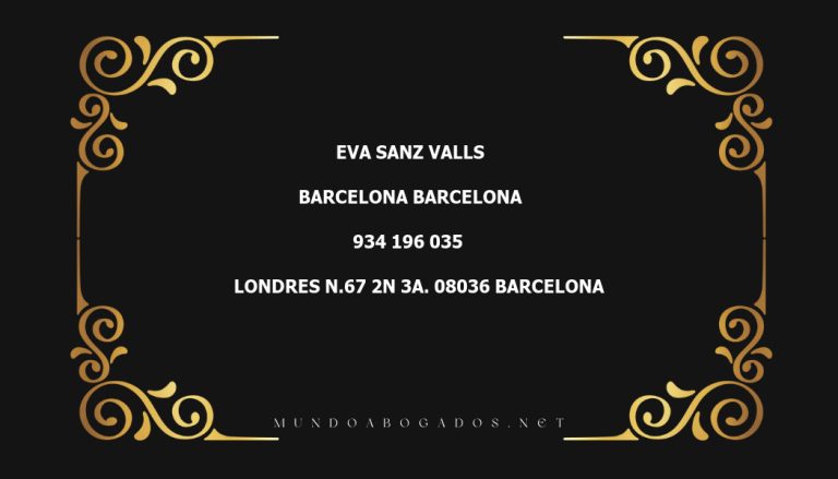 abogado Eva Sanz Valls en la localidad de Barcelona