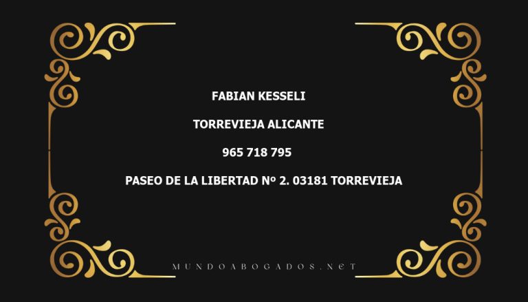 abogado Fabian Kesseli en la localidad de Torrevieja