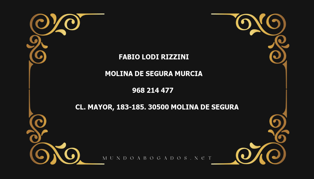 abogado Fabio Lodi Rizzini en la localidad de Molina de Segura