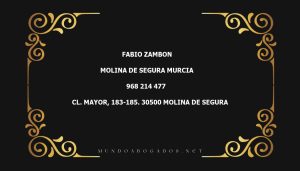 abogado Fabio Zambon en la localidad de Molina de Segura