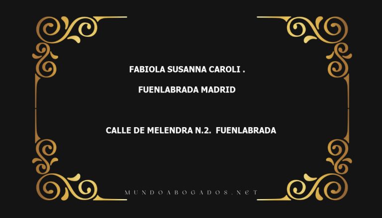 abogado Fabiola Susanna Caroli . en la localidad de Fuenlabrada