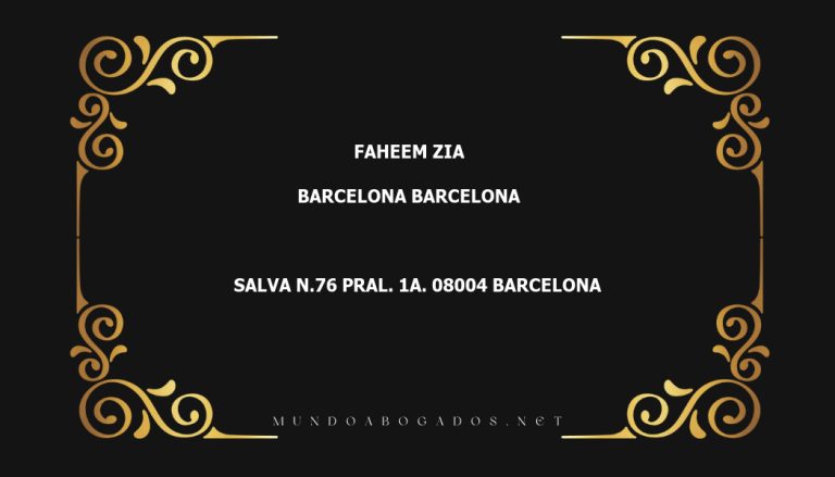 abogado Faheem Zia en la localidad de Barcelona