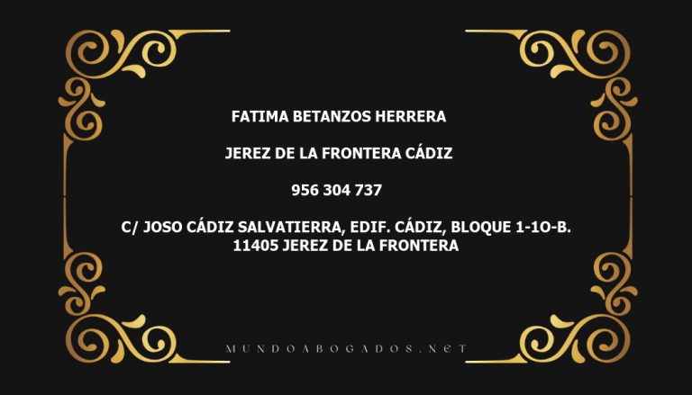 abogado Fatima Betanzos Herrera en la localidad de Jerez de la Frontera