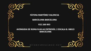 abogado Fátima Martínez Valencia en la localidad de Barcelona