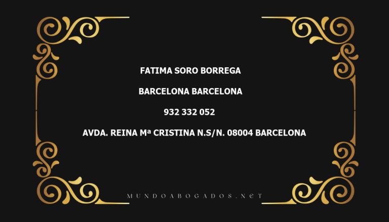 abogado Fatima Soro Borrega en la localidad de Barcelona