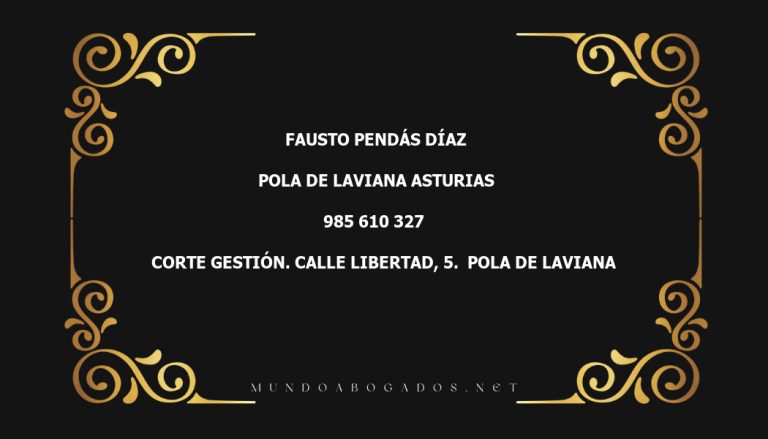 abogado Fausto Pendás Díaz en la localidad de Pola de Laviana