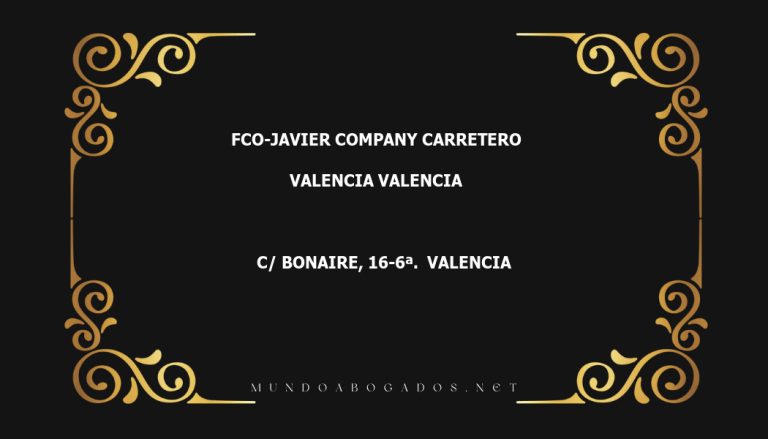 abogado Fco-Javier Company Carretero en la localidad de Valencia