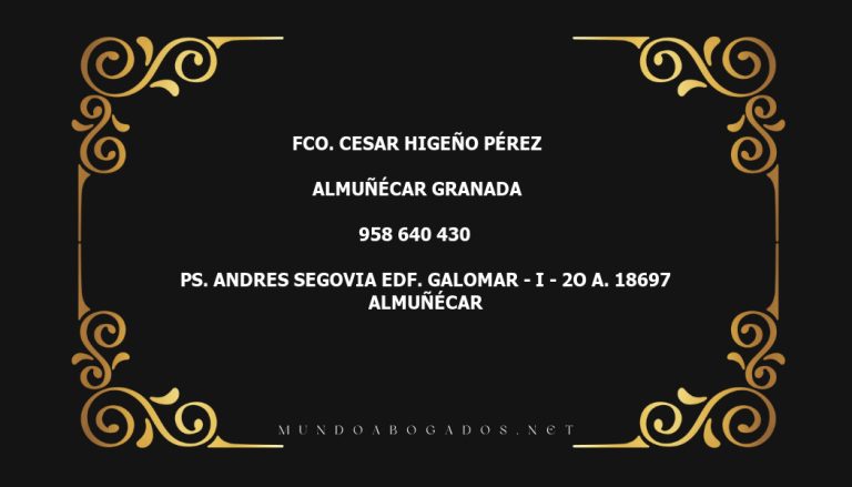 abogado Fco. Cesar Higeño Pérez en la localidad de Almuñécar