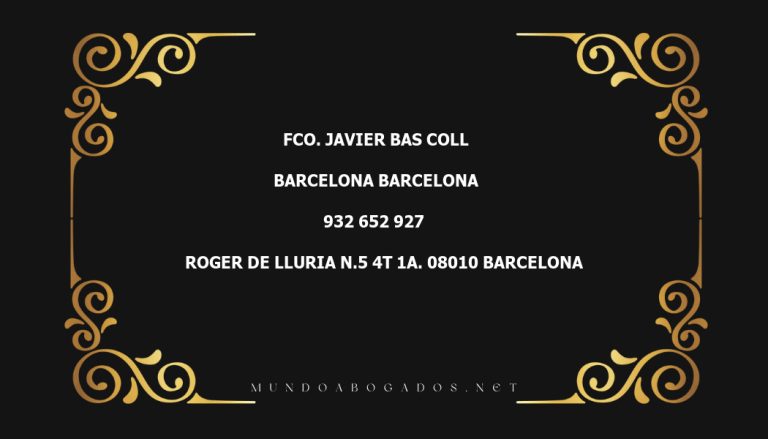 abogado Fco. Javier Bas Coll en la localidad de Barcelona