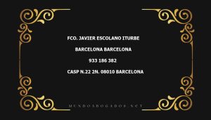 abogado Fco. Javier Escolano Iturbe en la localidad de Barcelona