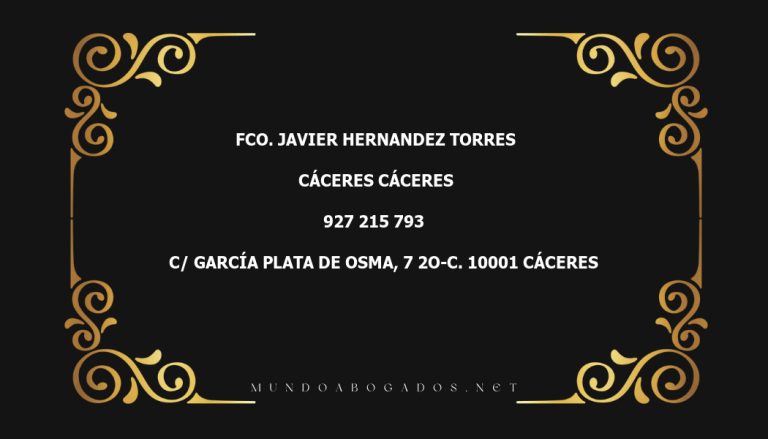 abogado Fco. Javier Hernandez Torres en la localidad de Cáceres