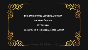 abogado Fco. Javier Ortiz Lopez De Ahumada en la localidad de Lucena