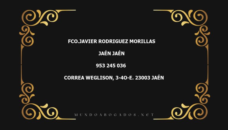 abogado Fco.Javier Rodriguez Morillas en la localidad de Jaén