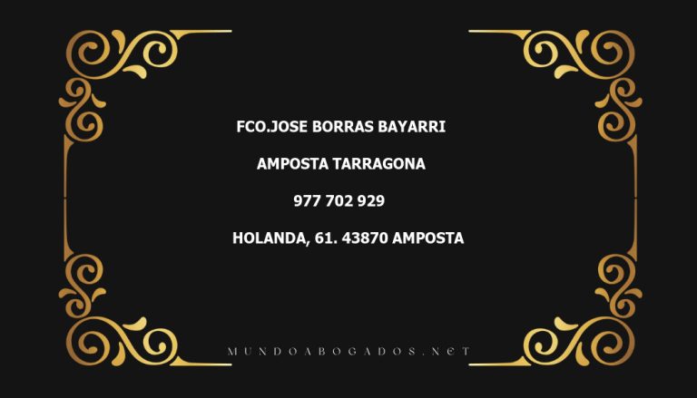 abogado Fco.Jose Borras Bayarri en la localidad de Amposta