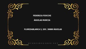 abogado Federica Fiocchi en la localidad de Águilas