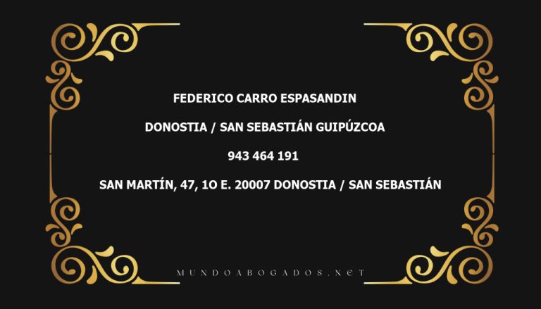 abogado Federico Carro Espasandin en la localidad de Donostia / San Sebastián