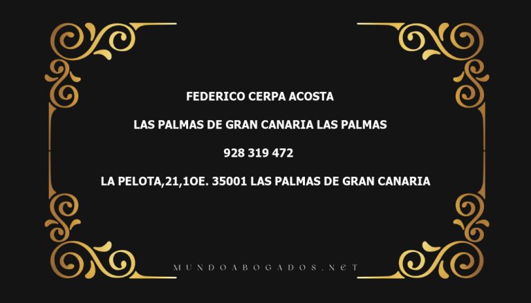 abogado Federico Cerpa Acosta en la localidad de Las Palmas de Gran Canaria