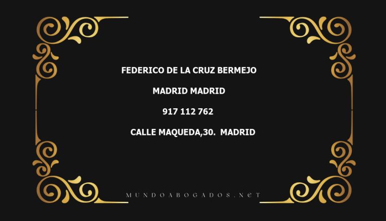 abogado Federico De La Cruz Bermejo en la localidad de Madrid