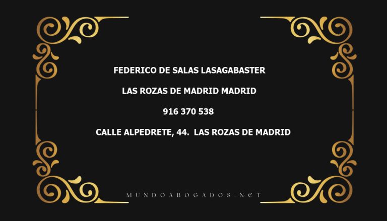 abogado Federico De Salas Lasagabaster en la localidad de Las Rozas de Madrid