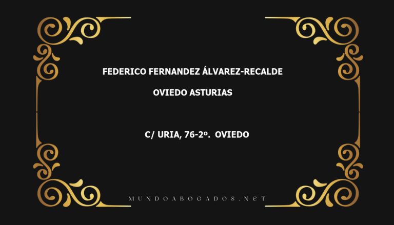 abogado Federico Fernandez Álvarez-Recalde en la localidad de Oviedo