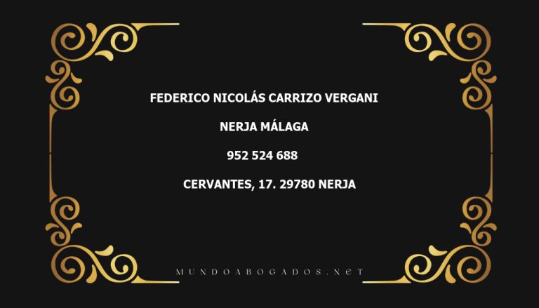 abogado Federico Nicolás Carrizo Vergani en la localidad de Nerja