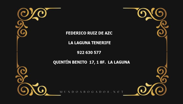 abogado Federico Ruiz De Azc en la localidad de La Laguna