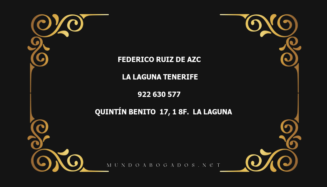 abogado Federico Ruiz De Azc en la localidad de La Laguna