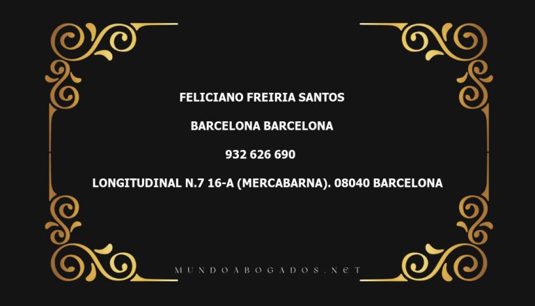 abogado Feliciano Freiria Santos en la localidad de Barcelona