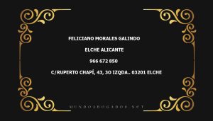 abogado Feliciano Morales Galindo en la localidad de Elche