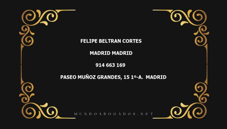 abogado Felipe Beltran Cortes en la localidad de Madrid