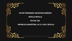 abogado Felipe Fernandez-Sacristan Garrido en la localidad de Sevilla