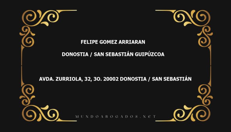 abogado Felipe Gomez Arriaran en la localidad de Donostia / San Sebastián