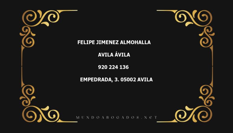 abogado Felipe Jimenez Almohalla en la localidad de Avila