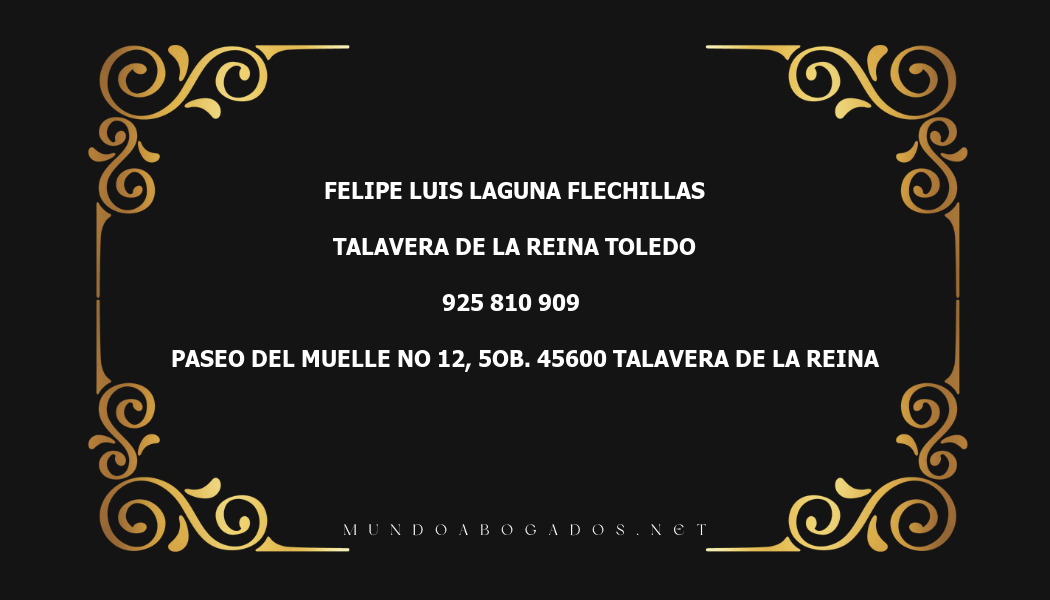 abogado Felipe Luis Laguna Flechillas en la localidad de Talavera de la Reina