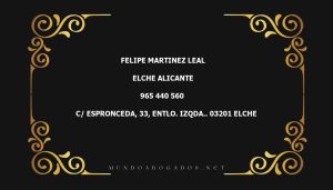 abogado Felipe Martinez Leal en la localidad de Elche