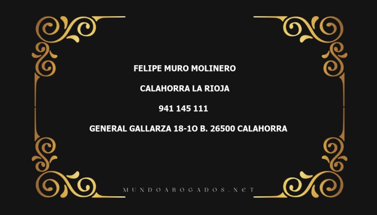 abogado Felipe Muro Molinero en la localidad de Calahorra