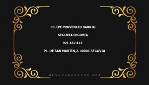 abogado Felipe Provencio Barrio en la localidad de Segovia