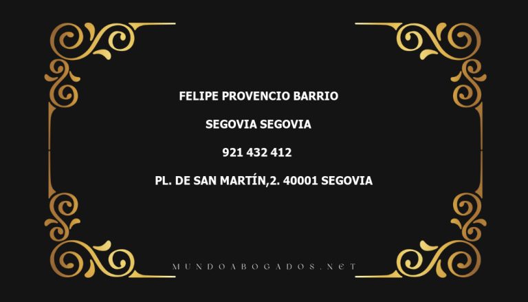 abogado Felipe Provencio Barrio en la localidad de Segovia