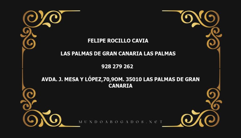 abogado Felipe Rocillo Cavia en la localidad de Las Palmas de Gran Canaria