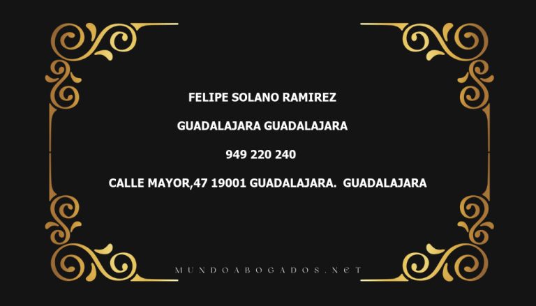 abogado Felipe Solano Ramirez en la localidad de Guadalajara