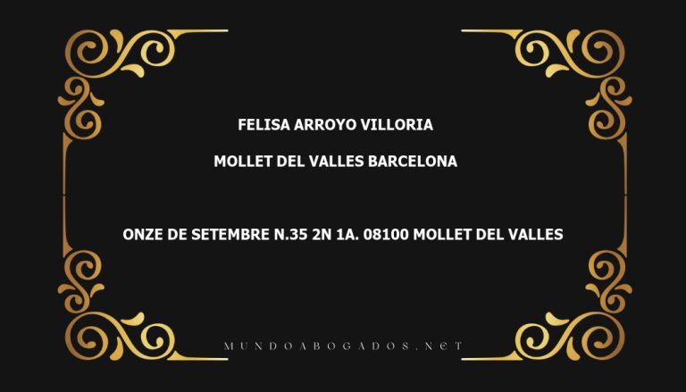 abogado Felisa Arroyo Villoria en la localidad de Mollet del Valles