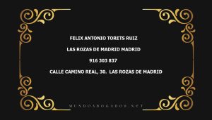 abogado Felix Antonio Torets Ruiz en la localidad de Las Rozas de Madrid