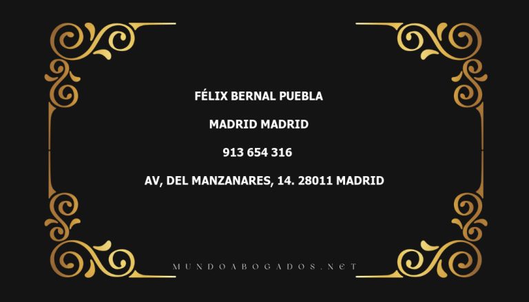 abogado Félix Bernal Puebla en la localidad de Madrid