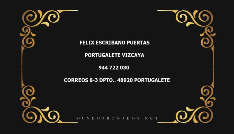 abogado Felix Escribano Puertas en la localidad de Portugalete