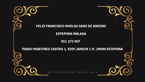 abogado Felix Francisco Muelas Sanz De Andino en la localidad de Estepona