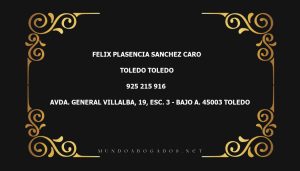 abogado Felix Plasencia Sanchez Caro en la localidad de Toledo