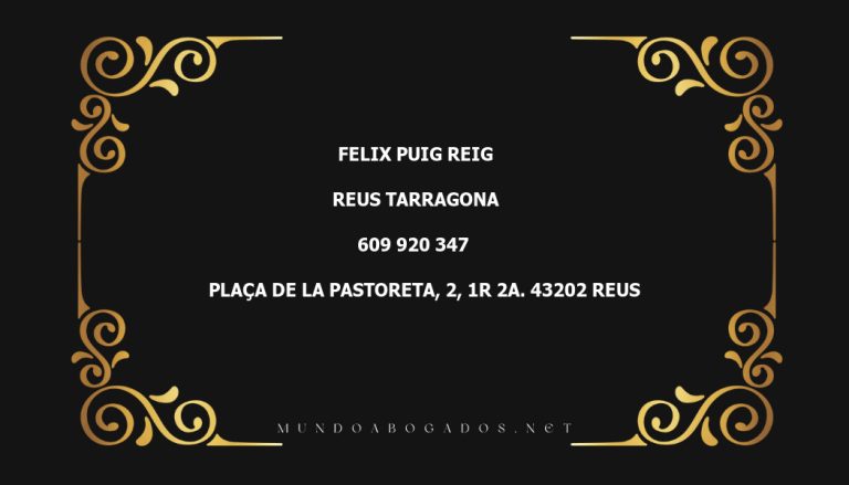 abogado Felix Puig Reig en la localidad de Reus