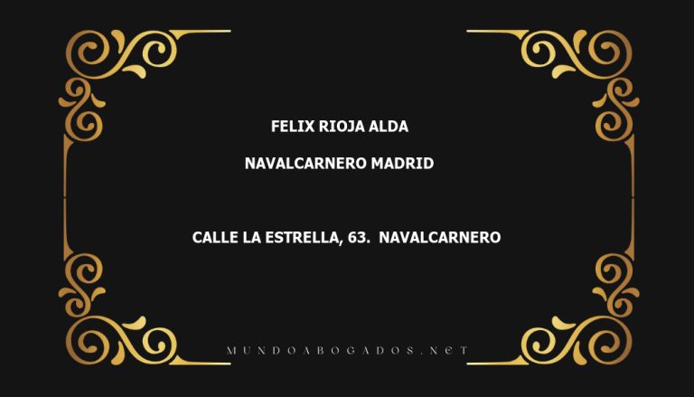 abogado Felix Rioja Alda en la localidad de Navalcarnero